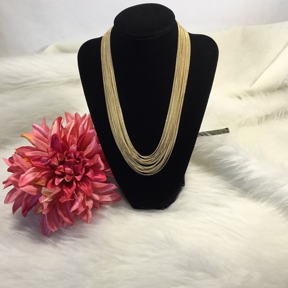 Nicole Miller Goldtone Drape Chain Necklace Toggle - Picture 1 of 5